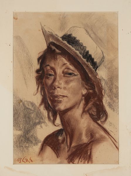 Paulo Ghiglia : Ritratto donna con cappello  - Asta Antiquariato: Arredi, Dipinti, Oggetti d'Arte, Arte Orientale. - Associazione Nazionale - Case d'Asta italiane