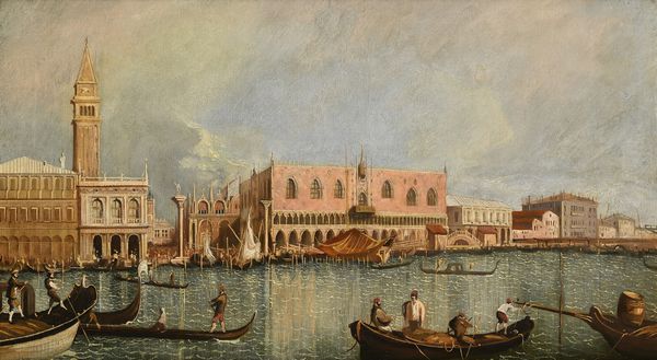 PITTORE DEL XX SECOLO : Palazzo Ducale dal Canal Grande (da Francesco Guardi)  - Asta Antiquariato: Arredi, Dipinti, Oggetti d'Arte, Arte Orientale. - Associazione Nazionale - Case d'Asta italiane