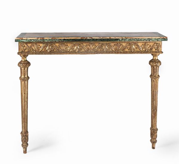 Console d'applique in legno dorato, inizi del XX secolo  - Asta Antiquariato: Arredi, Dipinti, Oggetti d'Arte, Arte Orientale. - Associazione Nazionale - Case d'Asta italiane