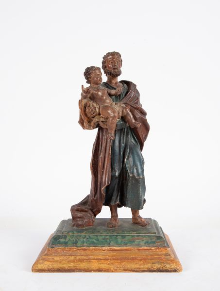 SCULTORE ITALIANO DEL XVIII SECOLO : San Giuseppe col Bambino  - Asta Antiquariato: Arredi, Dipinti, Oggetti d'Arte, Arte Orientale. - Associazione Nazionale - Case d'Asta italiane