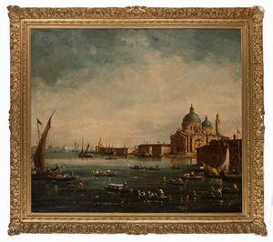 José Martorell Puigdomenech : Grande veduta di Santa Maria della Salute  - Asta Antiquariato: Arredi, Dipinti, Oggetti d'Arte, Arte Orientale. - Associazione Nazionale - Case d'Asta italiane