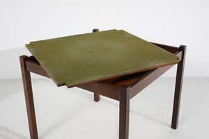 POLTRONOVA : Tavolo da gioco e pranzo mod. TPG 86 dell'Ufficio Tecnico Poltronova e quattro sedie mod. Toscanella di Sergio Cammilli, Firenze  - Asta Asta 476 | DESIGN E ARTI DECORATIVE DEL NOVECENTO Online - Associazione Nazionale - Case d'Asta italiane