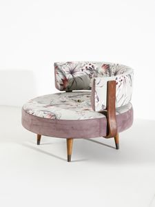 manifattura americana : Poltrona con poggiapiedi  - Asta Asta 476 | DESIGN E ARTI DECORATIVE DEL NOVECENTO Online - Associazione Nazionale - Case d'Asta italiane