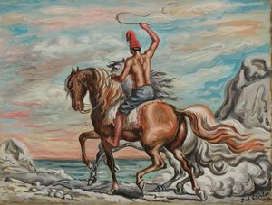 Giorgio de Chirico : Cavaliere frigio  - Asta Arte moderna e contemporanea - Associazione Nazionale - Case d'Asta italiane