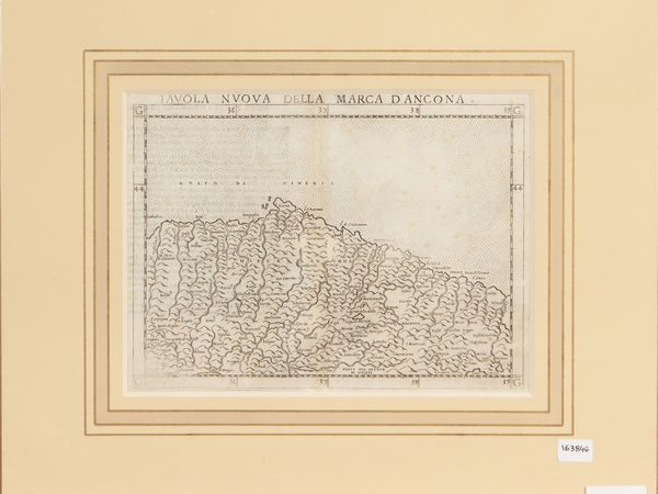 Rupertus Tuitiensis : Tavola nuova della Marca d'Ancona (1561)  - Asta Dal Grand Tour al magico Oriente. Una collezione di stampe - Associazione Nazionale - Case d'Asta italiane