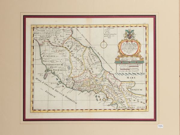 Edward Wells : A New Map of Latium, Etruria and as much of Antient [Ancient] Italy (1700)  - Asta Dal Grand Tour al magico Oriente. Una collezione di stampe - Associazione Nazionale - Case d'Asta italiane