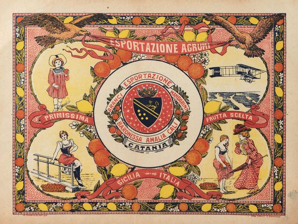 Esportazione Agrumi Baronessa Amalia Cali Catania  - Asta Dal Grand Tour al magico Oriente. Una collezione di stampe - Associazione Nazionale - Case d'Asta italiane