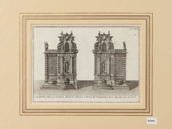 THOMAS SALMON : Veduta della Porta Felice nella citt di Palermo, nel Regno di Sicilia (1762)  - Asta Dal Grand Tour al magico Oriente. Una collezione di stampe - Associazione Nazionale - Case d'Asta italiane