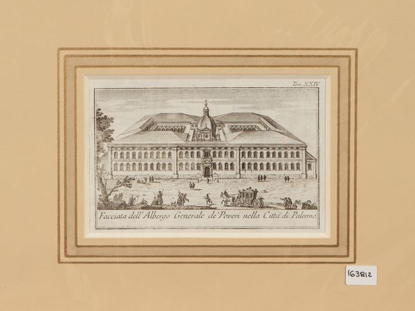 THOMAS SALMON : Prospetto dell'Albergo Generale de' Poveri nella Citt� di Palermo  - Asta Dal Grand Tour al magico Oriente. Una collezione di stampe - Associazione Nazionale - Case d'Asta italiane