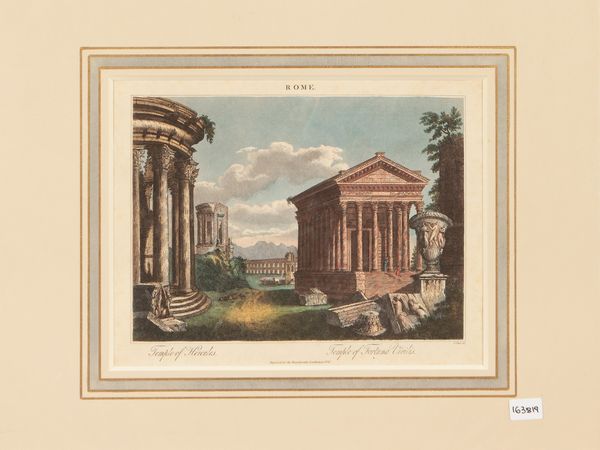 Rome: Temple of Hercues (1826)  - Asta Dal Grand Tour al magico Oriente. Una collezione di stampe - Associazione Nazionale - Case d'Asta italiane