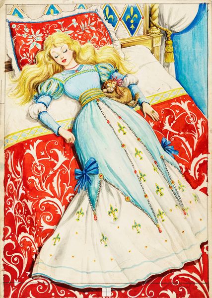 Gianni Benvenuti : La bella addormentata nel bosco  - Asta Fairy Tales / Illustrazioni Originali - Associazione Nazionale - Case d'Asta italiane