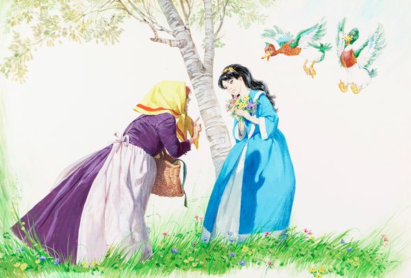 Libico Maraja : Biancaneve e i sette nani  - Asta Fairy Tales / Illustrazioni Originali - Associazione Nazionale - Case d'Asta italiane