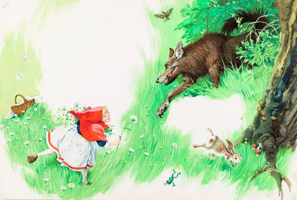 Libico Maraja : Cappuccetto rosso  - Asta Fairy Tales / Illustrazioni Originali - Associazione Nazionale - Case d'Asta italiane