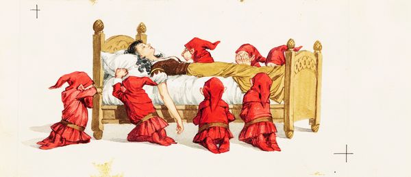 Sani (Sandro Nardini) : Biancaneve e i sette nani  - Asta Fairy Tales / Illustrazioni Originali - Associazione Nazionale - Case d'Asta italiane