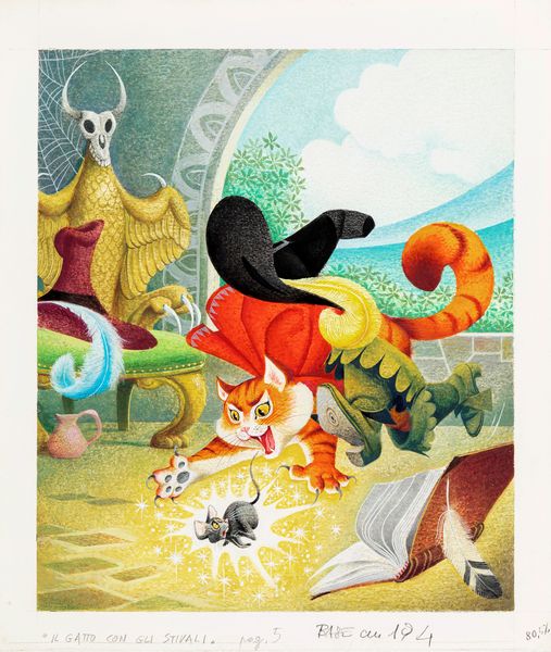 Severino Baraldi : Il gatto con gli stivali  - Asta Fairy Tales / Illustrazioni Originali - Associazione Nazionale - Case d'Asta italiane