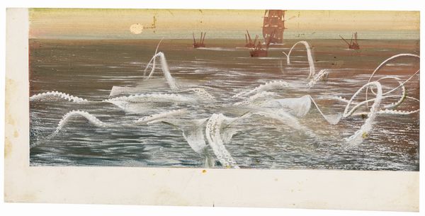 Riga, Diego e Dale (Giorgio De Gaspari) : Moby Dick  - Asta Fairy Tales / Illustrazioni Originali - Associazione Nazionale - Case d'Asta italiane