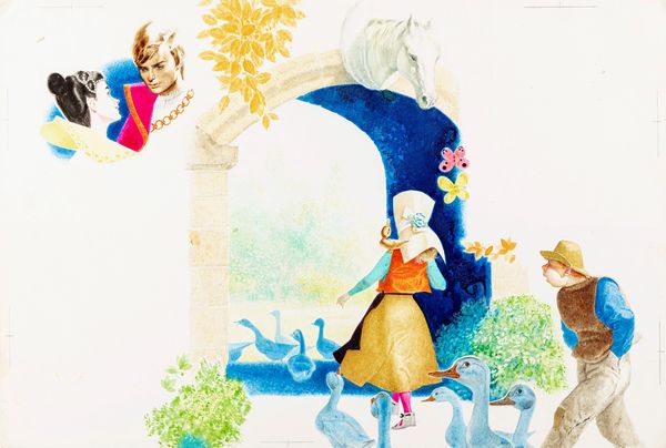 Ugo Fontana : La piccola guardiana d'oche  - Asta Fairy Tales / Illustrazioni Originali - Associazione Nazionale - Case d'Asta italiane