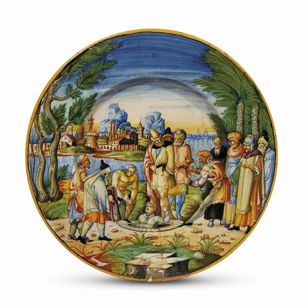 PIATTO, URBINO, BOTTEGA DI GUIDO DURANTINO, 1550-1570 CIRCA  - Asta IMPORTANTI MAIOLICHE RINASCIMENTALI - Associazione Nazionale - Case d'Asta italiane