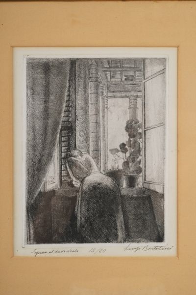 Luigi Bartolini : Signora al davanzale  - Asta Modern & Contemporary Prints - Associazione Nazionale - Case d'Asta italiane