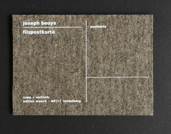 JOSEPH BEUYS : Holz- und Filzpostkarte  - Asta Modern & Contemporary Prints - Associazione Nazionale - Case d'Asta italiane