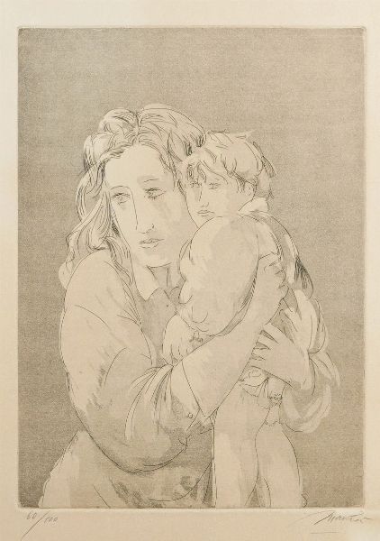 Giacomo Manzù : Madre con bambino  - Asta Modern & Contemporary Prints - Associazione Nazionale - Case d'Asta italiane