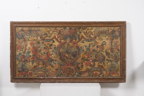 Pannello di carretto siciliano in legno dipinto. XVIII secolo  - Asta Antiquariato - Associazione Nazionale - Case d'Asta italiane