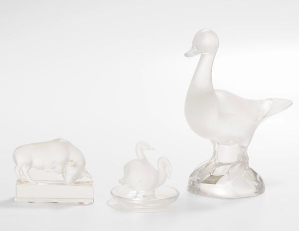 Tre animali in cristallo, Lalique France, XX secolo  - Asta Antiquariato - Associazione Nazionale - Case d'Asta italiane