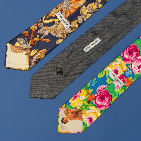 Dolce e Gabbana Lotto di 3 cravatte  - Asta Moda e Accessori for Men - Associazione Nazionale - Case d'Asta italiane