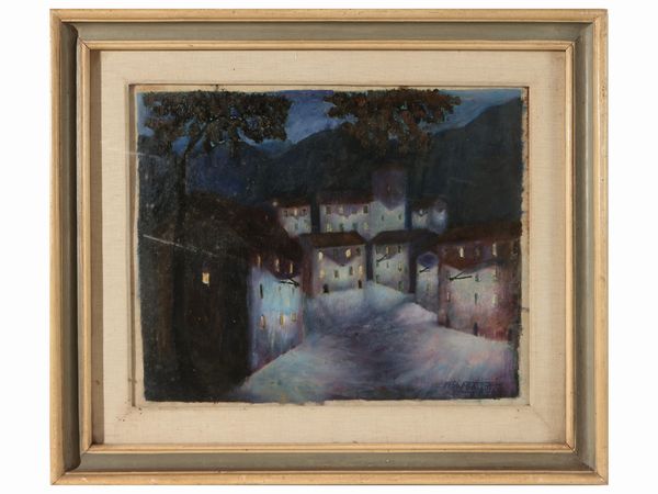 Francesco Galeotti : Paesaggio notturno 1956  - Asta Arte Moderna e Contemporanea - Associazione Nazionale - Case d'Asta italiane