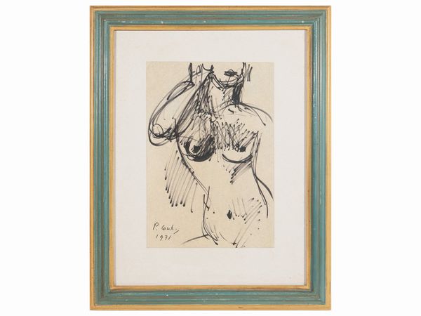 Primo Conti : Studio di nudo femminile 1971  - Asta Arte Moderna e Contemporanea - Associazione Nazionale - Case d'Asta italiane