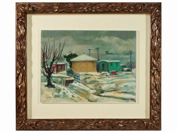 Silvio Polloni : Nevicata 1939  - Asta Arte Moderna e Contemporanea - Associazione Nazionale - Case d'Asta italiane