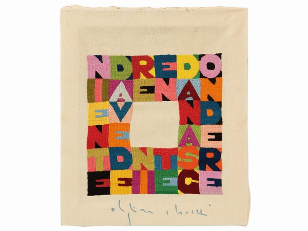 ALIGHIERO BOETTI : Niente da vedere Niente da nascondere 1988  - Asta Arte Moderna e Contemporanea - Associazione Nazionale - Case d'Asta italiane