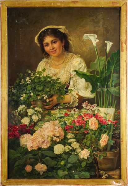 Pittore del XIX secolo La venditrice di fiori, 1881  - Asta Arti Decorative del XX secolo - Associazione Nazionale - Case d'Asta italiane