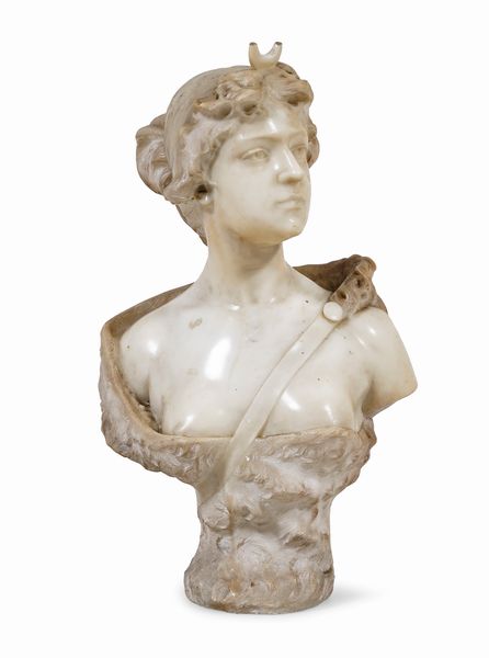 Florenzo e Gino Pugi, Firenze, fine del XIX secolo Busto di Diana  - Asta Arti Decorative del XX secolo - Associazione Nazionale - Case d'Asta italiane