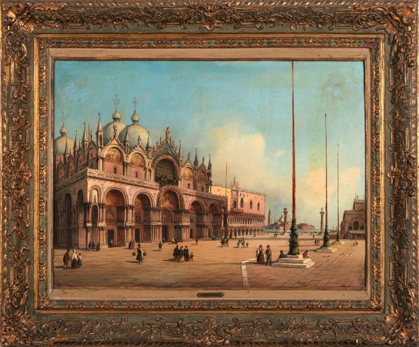 Scuola veneta del XIX secolo Veduta di San Marco  - Asta Arti Decorative del XX secolo - Associazione Nazionale - Case d'Asta italiane