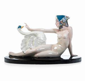 Sandro Vacchetti : Essevi, Torino 1942 Leda e il Cigno  - Asta Arti Decorative del XX secolo - Associazione Nazionale - Case d'Asta italiane