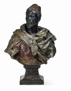 Gaston Veuvenot Leroux : Busto di moro  - Asta Arti Decorative del XX secolo - Associazione Nazionale - Case d'Asta italiane