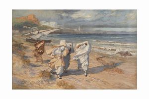 Frederic Arthur Bridgman : Le donne d'Algeri  - Asta Arti Decorative del XX secolo - Associazione Nazionale - Case d'Asta italiane