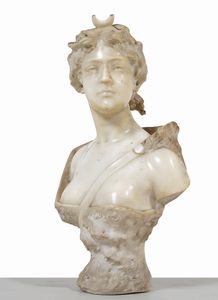 Florenzo e Gino Pugi, Firenze, fine del XIX secolo Busto di Diana  - Asta Arti Decorative del XX secolo - Associazione Nazionale - Case d'Asta italiane