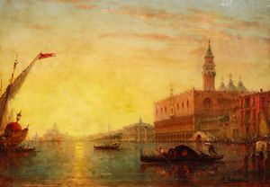 Charles-Clément Calderon : Canal Grande a Venezia  - Asta Arti Decorative del XX secolo - Associazione Nazionale - Case d'Asta italiane