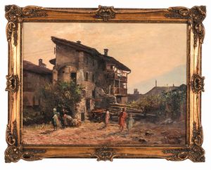 Leonardo Roda : Borgo valdostano  - Asta Arti Decorative del XX secolo - Associazione Nazionale - Case d'Asta italiane