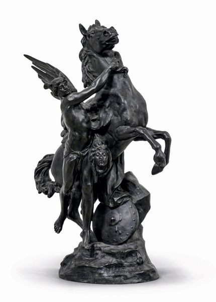 Emile Louis Picault, After : Mercurio e Pegaso con la testa della Medusa  - Asta Dipinti e Sculture del XIX-XX secolo - Associazione Nazionale - Case d'Asta italiane