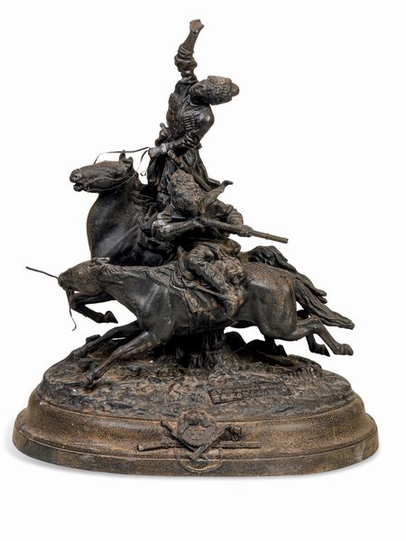 Evgenj Alexandrovich Lanceray, copia da : Fonditore del XX secolo Cosacchi a cavallo, 1911  - Asta Dipinti e Sculture del XIX-XX secolo - Associazione Nazionale - Case d'Asta italiane