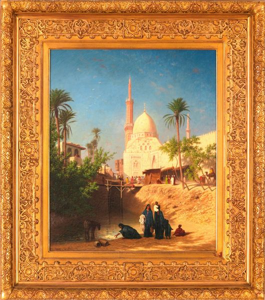 Théodore Frère : Lavandaie e moschea nelle vicinanze del Cairo, 1855  - Asta Dipinti e Sculture del XIX-XX secolo - Associazione Nazionale - Case d'Asta italiane