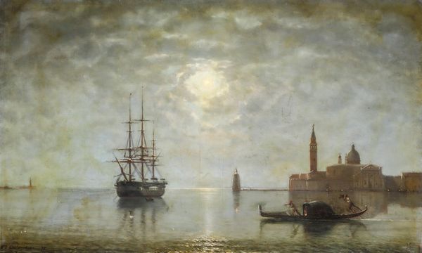 E.A Deslandes (XIX-XX secolo) Veduta di S. Giorgio Maggiore al chiaro di luna  - Asta Dipinti e Sculture del XIX-XX secolo - Associazione Nazionale - Case d'Asta italiane