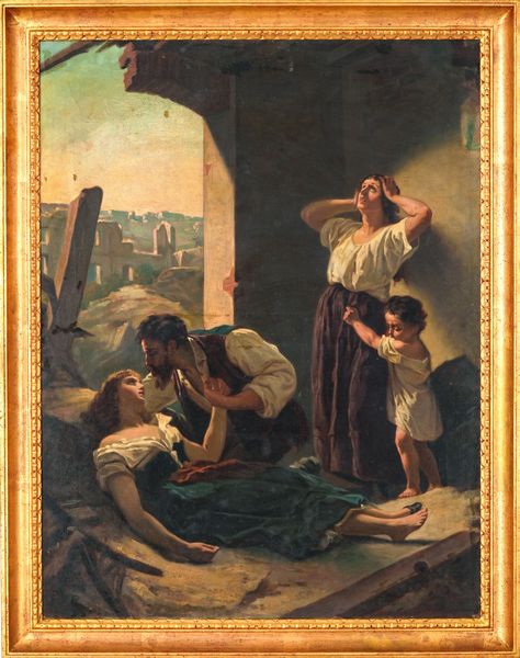 Rodolfo Morgari, Attribuito a : E' salva! Episodio dopo il terremoto di Casamicciola del 1883  - Asta Dipinti e Sculture del XIX-XX secolo - Associazione Nazionale - Case d'Asta italiane