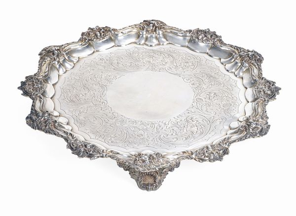 Salver. Londra, 1834, argentiere Jonathan Hayne  - Asta Dipinti e Sculture del XIX-XX secolo - Associazione Nazionale - Case d'Asta italiane