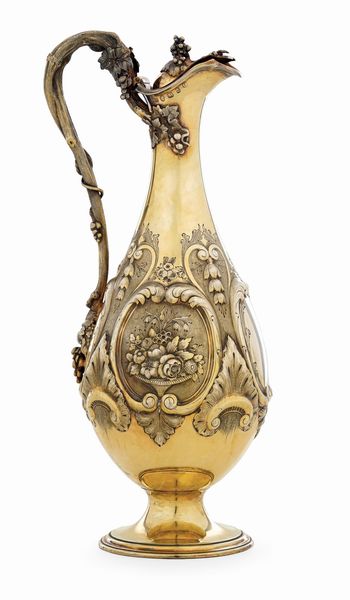 Caraffa. Birmingham, 1863, argentiere Elkington&Co  - Asta Dipinti e Sculture del XIX-XX secolo - Associazione Nazionale - Case d'Asta italiane