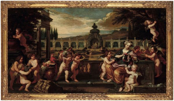 Scuola fiamminga del XVII secolo Scena allegorica con putti  - Asta Dipinti e Sculture del XIX-XX secolo - Associazione Nazionale - Case d'Asta italiane