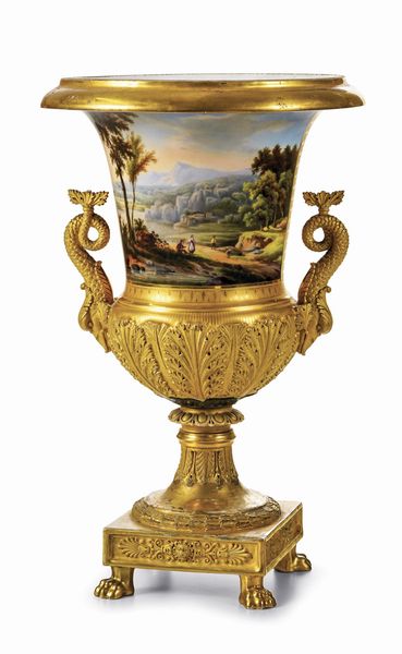 Vaso a cratere<BR>Probabilmente Parigi, 1820 circa<BR>  - Asta Dipinti e Sculture del XIX-XX secolo - Associazione Nazionale - Case d'Asta italiane